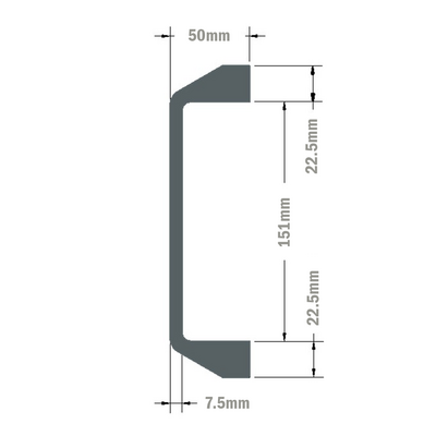 50-201-1 MODULAR SOLUTIONS HANDLE<br>180 PULL HANDLE BLACK